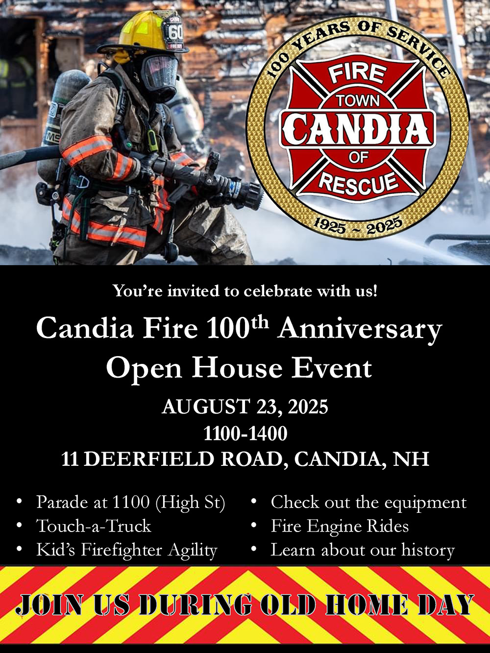 Fire Department Flyer -  Open House on August 23, 2025 from 11 am - 2 pm